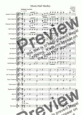 page one of Music-Hall Medley for Brass Band