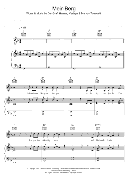 page one of Mein Berg (Piano, Vocal & Guitar Chords)