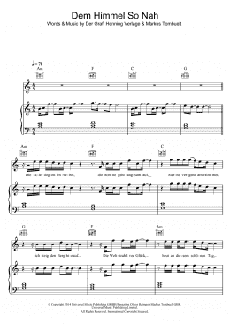 page one of Dem Himmel So Nah (Piano, Vocal & Guitar Chords)