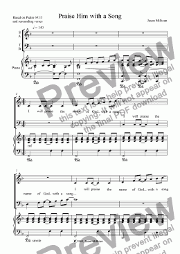 page one of Praise Him with a Song