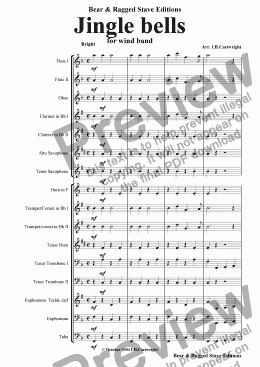 page one of Jingle Bells for wind band