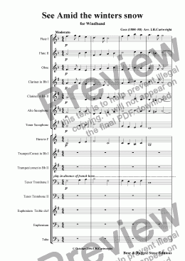 page one of See Amid the winters snow for wind band