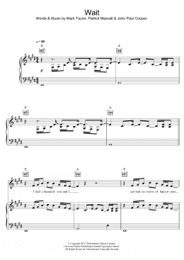 page one of Wait (Piano, Vocal & Guitar Chords)