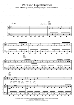 page one of Wir Sind Die Gipfelsturmer (Piano, Vocal & Guitar Chords)