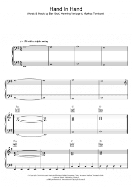 page one of Hand In Hand (Piano, Vocal & Guitar Chords)