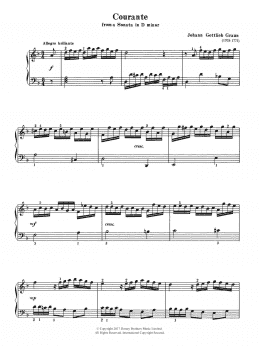 page one of Courante (from a Sonata in D Minor) (Piano Solo)