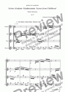 page one of Schumann - Kinderszenen #3 (Sax Quartet)