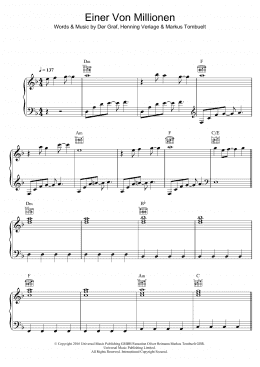 page one of Einer Von Millionen (Piano, Vocal & Guitar Chords)