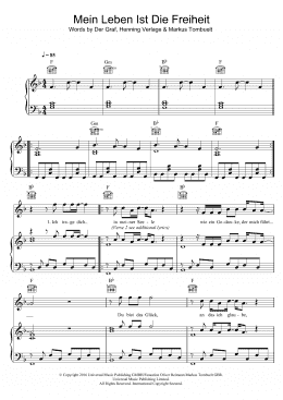 page one of Mein Leben Ist Die Freiheit (Piano, Vocal & Guitar Chords)