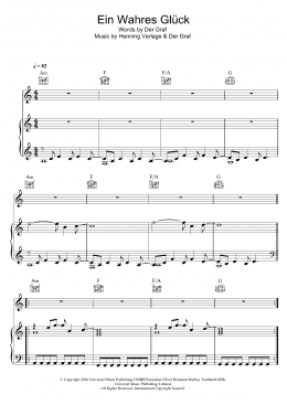 page one of Ein Wahres Gluck (Piano, Vocal & Guitar Chords)