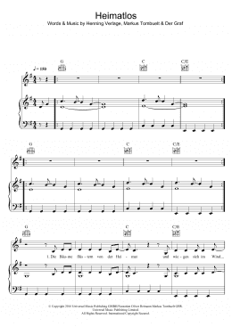page one of Heimatlos (Piano, Vocal & Guitar Chords)