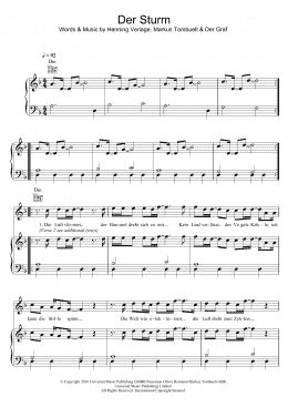 page one of Der Sturm (Piano, Vocal & Guitar Chords)