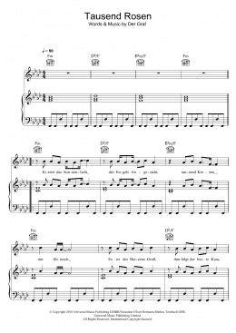 page one of Tausend Rosen (Piano, Vocal & Guitar Chords)