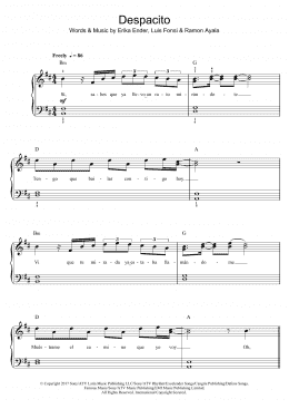 page one of Despacito (Beginner Piano (Abridged))