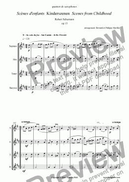 page one of Schumann - Kinderszenen #8 (Sax Quartet)