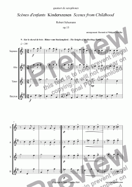 page one of Schumann - Kinderszenen #9 (Sax Quartet)