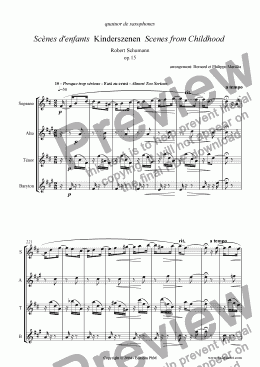 page one of Schumann - Kinderszenen #10 (Sax Quartet)