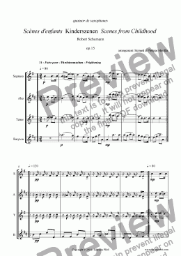 page one of Schumann - Kinderszenen #11 (Sax Quartet)