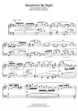 page one of Stockholm By Night (Piano Solo)