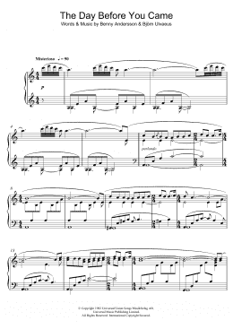 page one of The Day Before You Came (Piano Solo)