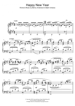 page one of Happy New Year (Piano Solo)