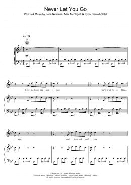 page one of Never Let You Go (featuring John Newman) (Piano, Vocal & Guitar Chords)