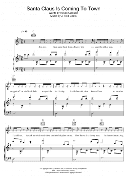 page one of Santa Claus Is Comin' To Town (Piano, Vocal & Guitar Chords)