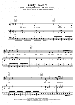 page one of Guilty Flowers (Piano, Vocal & Guitar Chords)