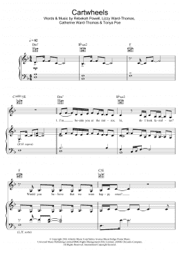 page one of Cartwheels (Piano, Vocal & Guitar Chords)