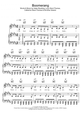 page one of Boomerang (Piano, Vocal & Guitar Chords)