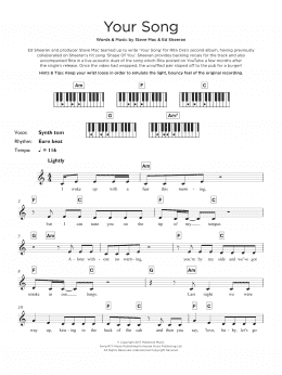 page one of Your Song (Keyboard (Abridged))