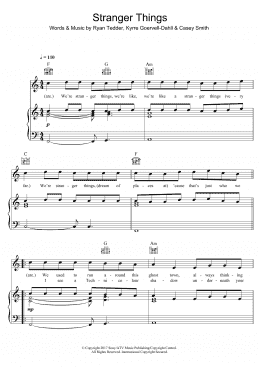 page one of Stranger Things (featuring OneRepublic) (Piano, Vocal & Guitar Chords)