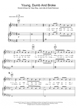 page one of Young, Dumb and Broke (Piano, Vocal & Guitar Chords)