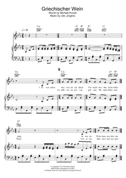 page one of Griechischer Wein (Piano, Vocal & Guitar Chords)