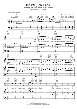 page one of Ich Will, Ich Kann (Piano, Vocal & Guitar Chords)