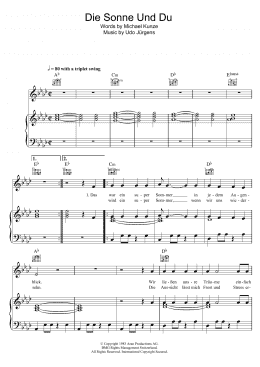 page one of Die Sonne Und Du (Piano, Vocal & Guitar Chords)