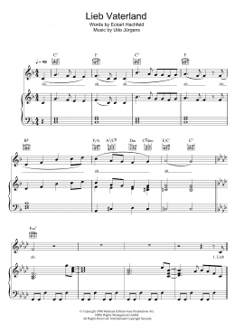 page one of Lieb Vaterland (Piano, Vocal & Guitar Chords)
