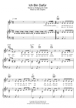 page one of Ich Bin Dafur (Piano, Vocal & Guitar Chords)