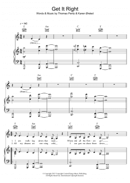 page one of Get It Right (featuring MO) (Piano, Vocal & Guitar Chords)
