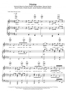 page one of Home (featuring X Ambassadors and Bebe Rexha) (Piano, Vocal & Guitar Chords)