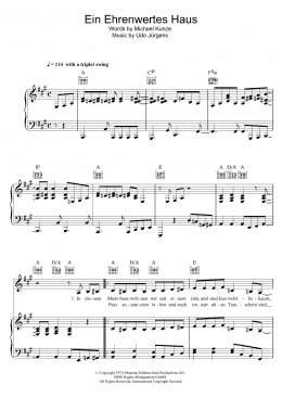 page one of Ein Ehrenwertes Haus (Piano, Vocal & Guitar Chords)