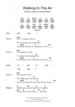 page one of Walking In The Air (theme from The Snowman) (Guitar Chords/Lyrics)