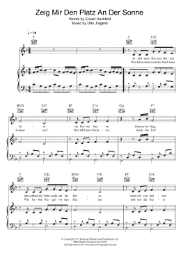 page one of Zeig Mir Den Platz An Der Sonne (Piano, Vocal & Guitar Chords)