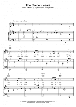 page one of The Golden Years (Piano, Vocal & Guitar Chords)