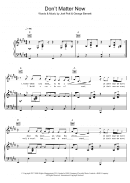 page one of Don't Matter Now (Piano, Vocal & Guitar Chords)