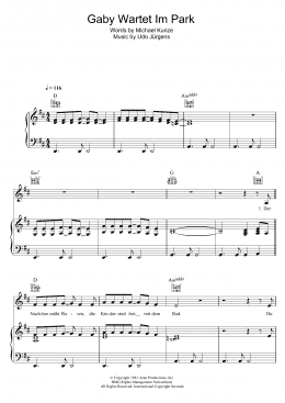 page one of Gaby Wartet Im Park (Piano, Vocal & Guitar Chords)
