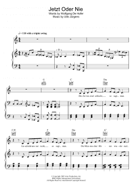 page one of Jetzt Oder Nie (Piano, Vocal & Guitar Chords)
