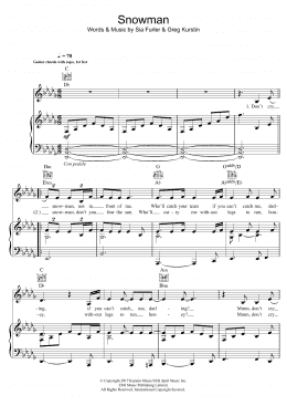 page one of Snowman (Piano, Vocal & Guitar Chords (Right-Hand Melody))