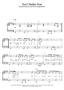 page one of Don't Matter Now (Easy Piano)