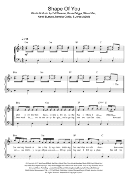 page one of Shape Of You (Easy Piano)